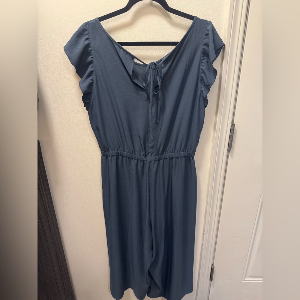Steel Blue Ruffle Jumpsuit - Picture 5 of 5